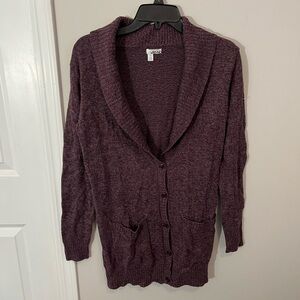 Abound Deep Purple Shawl Collar Cardigan